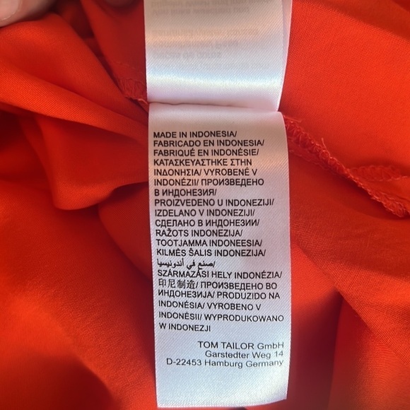 Tom Tailor Hot Orange/Red Round Neck Loose Style Top Size US 8 - Picture 13 of 15